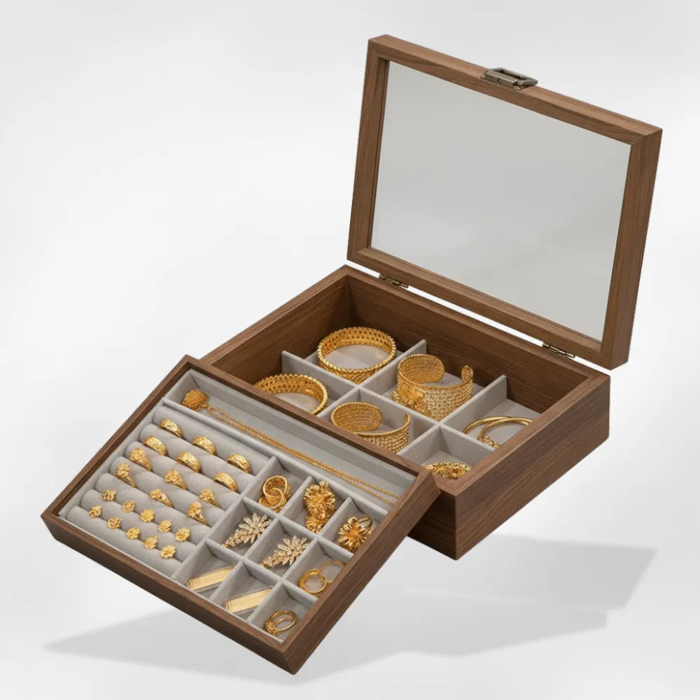 Boîte Bijoux Transparente Bois | RoyalCoffer®45