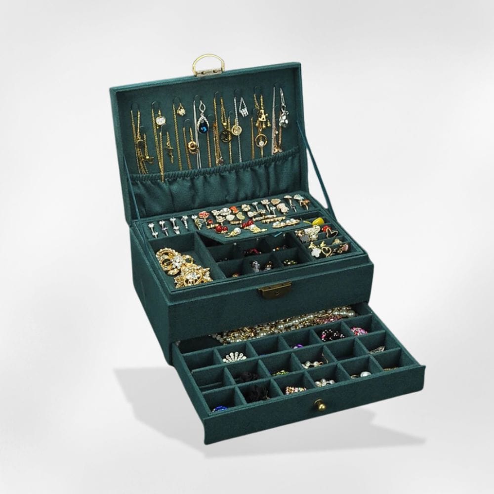 Royalcoffer Vert Boîte à bijoux <br> grand modèle