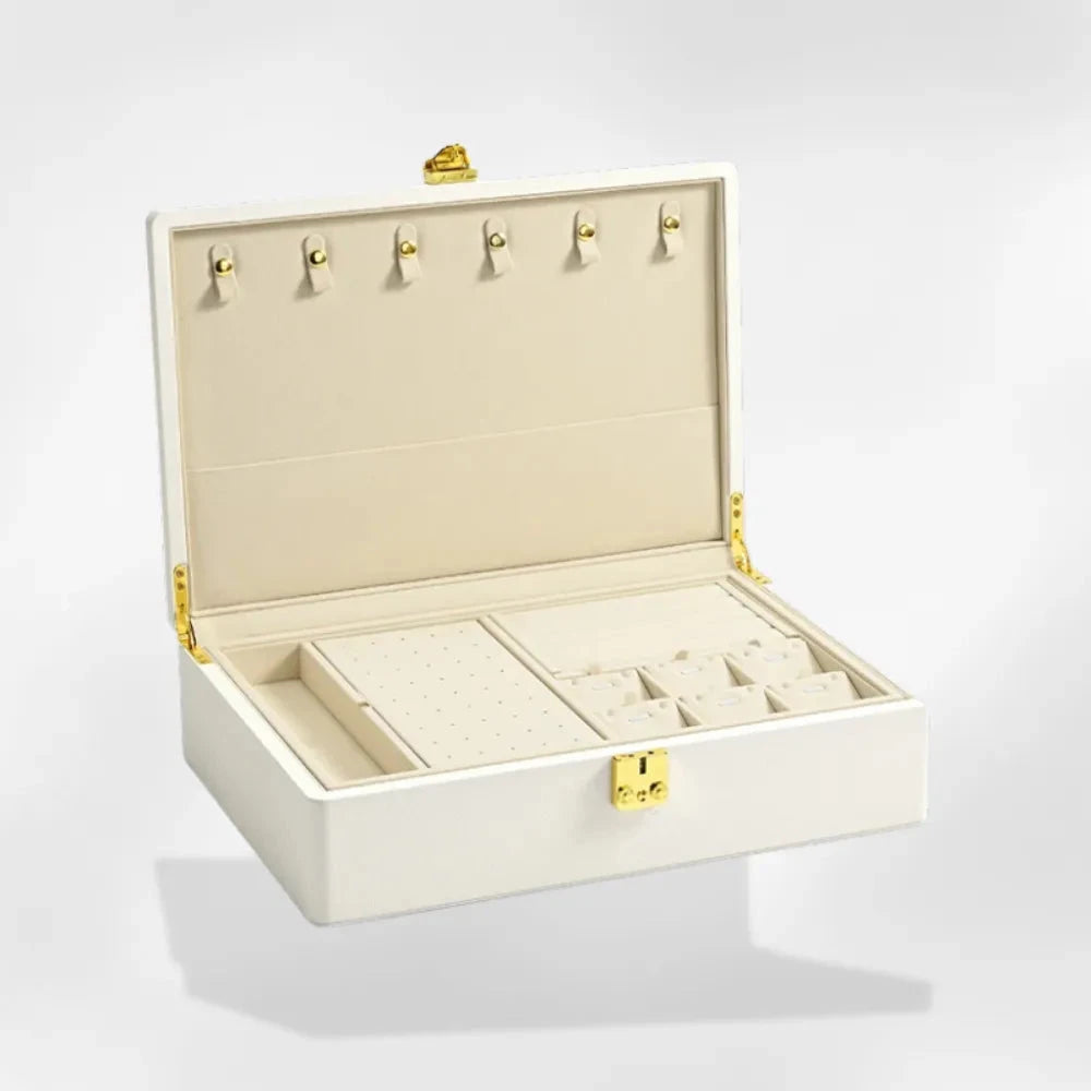 RoyalCoffer® Blanc / L Boîte à bijoux avec serrure