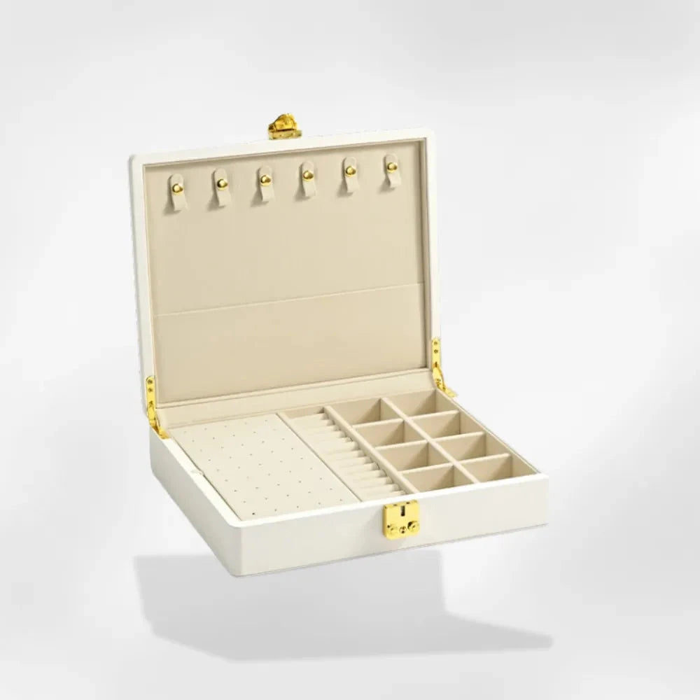 RoyalCoffer® Blanc / M Boîte à bijoux avec serrure