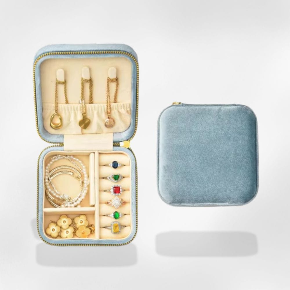 RoyalCoffer Bleu-cyan Boîte à bijoux <br> carrée