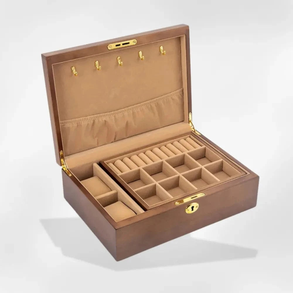 RoyalCoffer® Bois Boîte à bijoux en bois haut de gamme