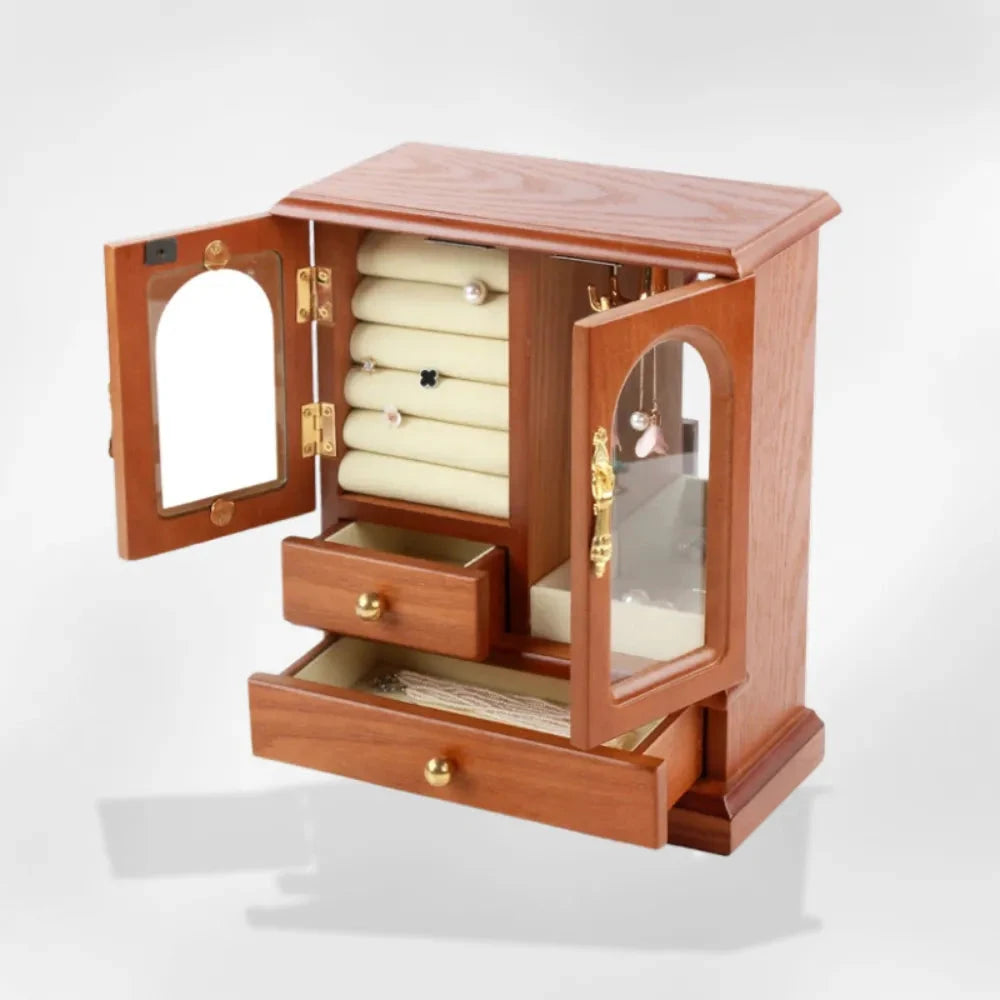 RoyalCoffer® Boîte à bijoux ancienne en bois
