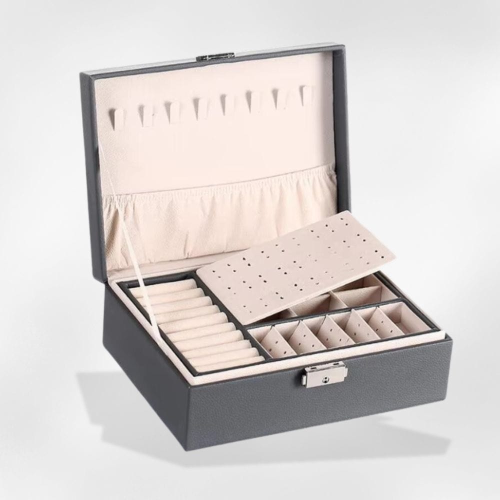 RoyalCoffer Gris Boîte à bijoux <br> compartiment