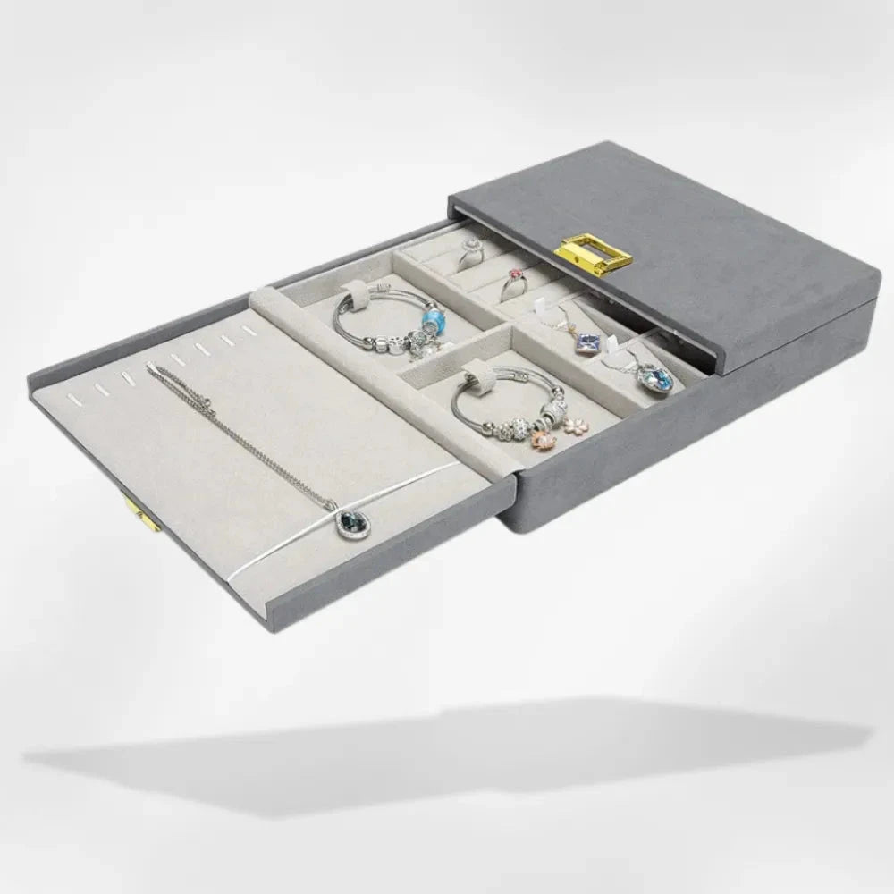 RoyalCoffer® Gris Trousse à bijoux de voyage