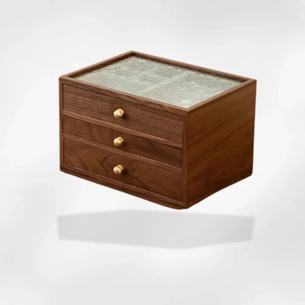 RoyalCoffer® Motif ondulation de l’eau Petit coffret Bijoux bois