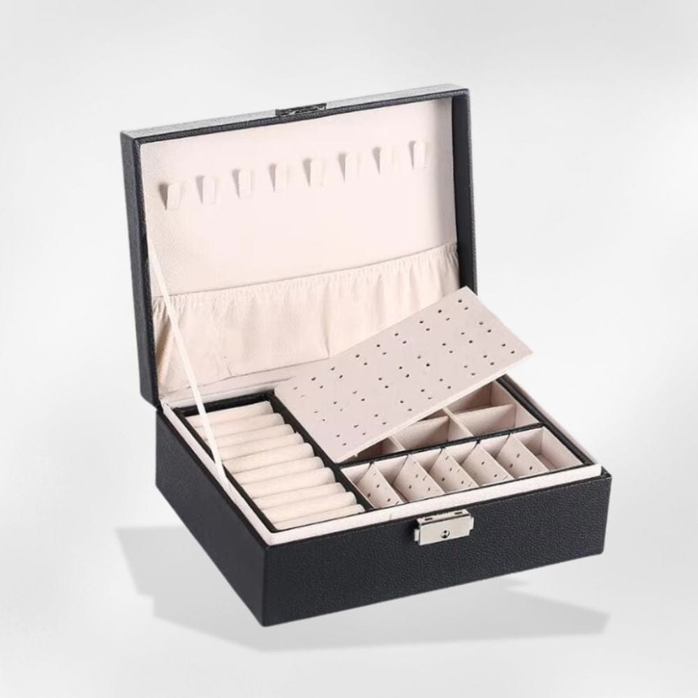 RoyalCoffer Noir Boîte à bijoux <br> compartiment