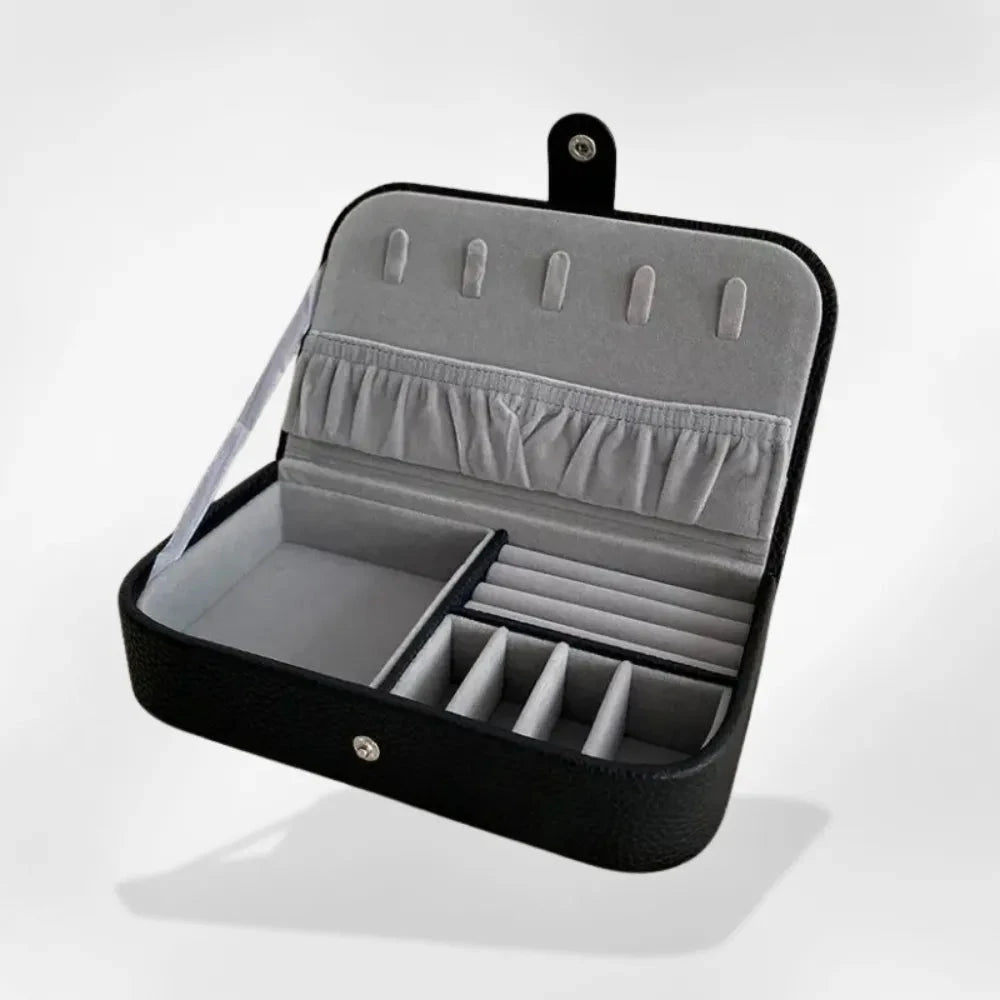 RoyalCoffer® Noir Boîte de Voyage Structurée pour Bijoux
