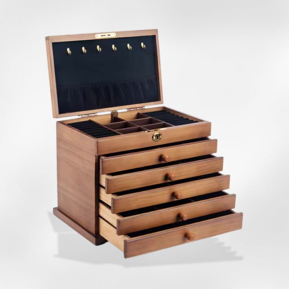 RoyalCoffer Noir Grande boîte à bijoux