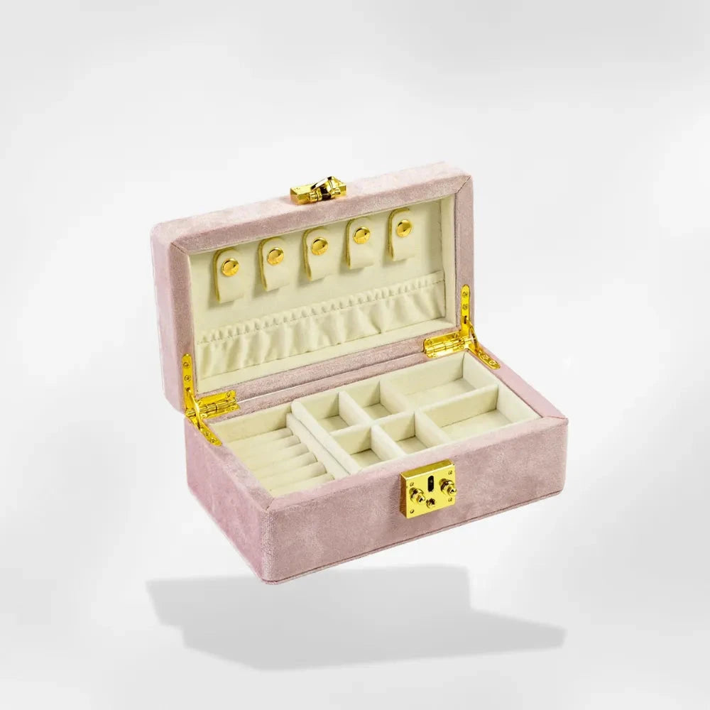 RoyalCoffer® Rose Boîte à bijoux velours côtelé