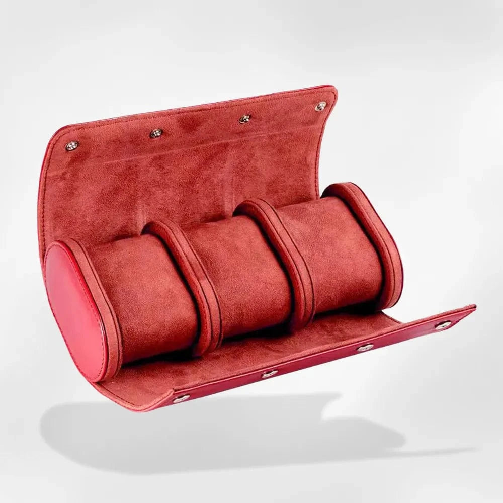 RoyalCoffer® Rouge-3 Boîte Rangement Montre Voyage