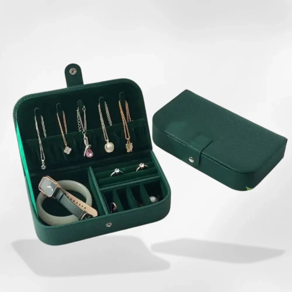 RoyalCoffer® Vert Boîte de Voyage Structurée pour Bijoux