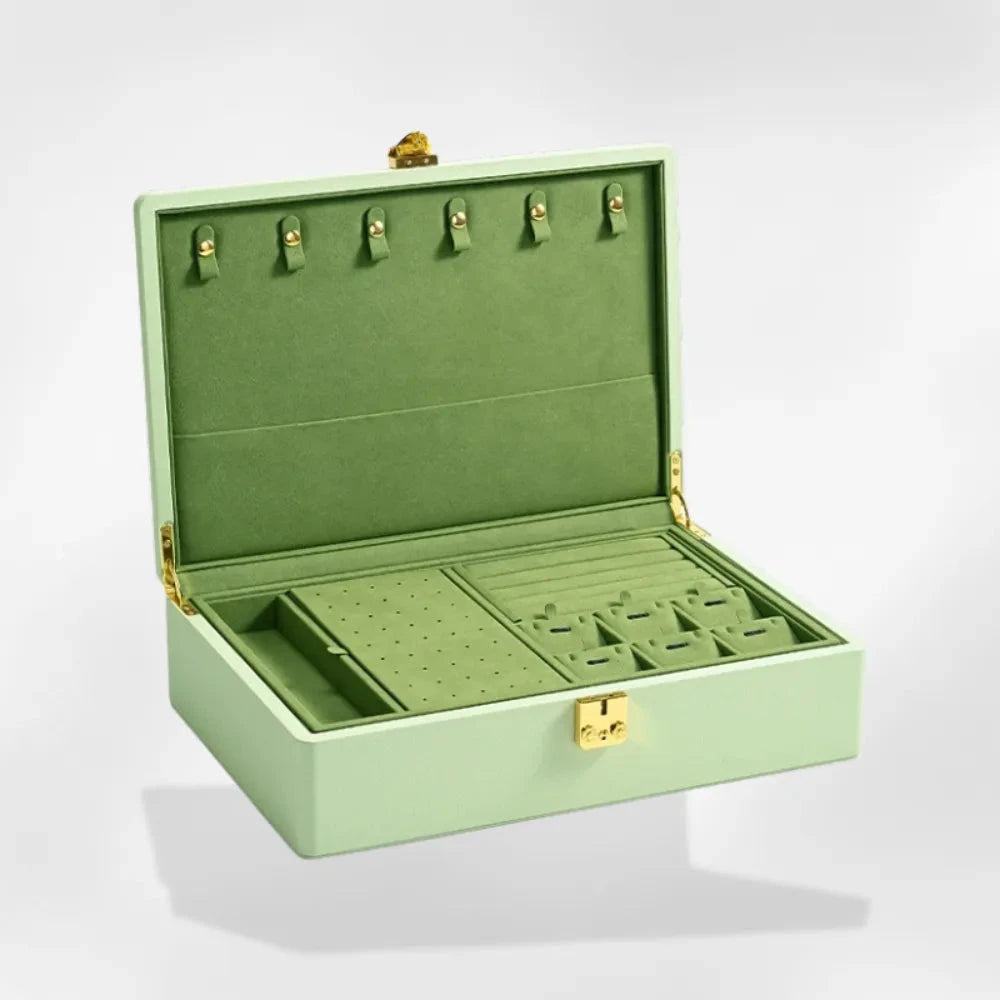 RoyalCoffer® Vert / L Boîte à bijoux avec serrure