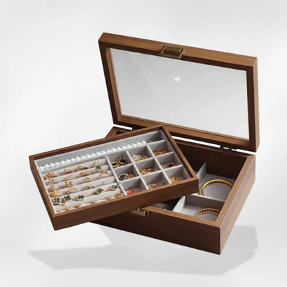 Boîte Bijoux Transparente Bois | RoyalCoffer®4