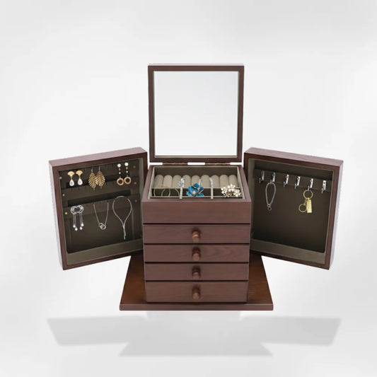 Boîte à Bijoux en Bois Sculpté | RoyalCoffer®1