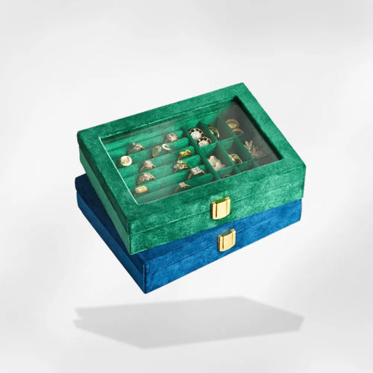 Boîte à bijoux avec couvercle transparent main image