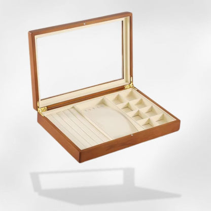 RoyalCoffer Bois et verre Boîte à bijoux 