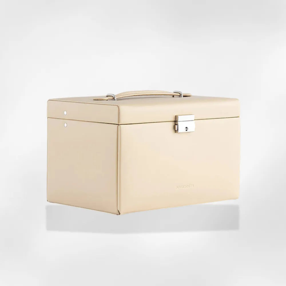 Royalcoffer® Boîte à bijoux cuir beige 1