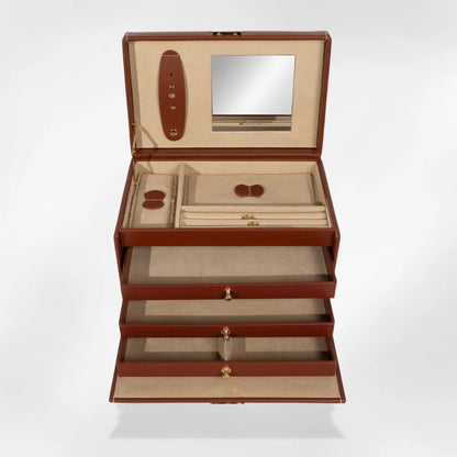 Royalcoffer® Boîte à bijoux cuir marron 1