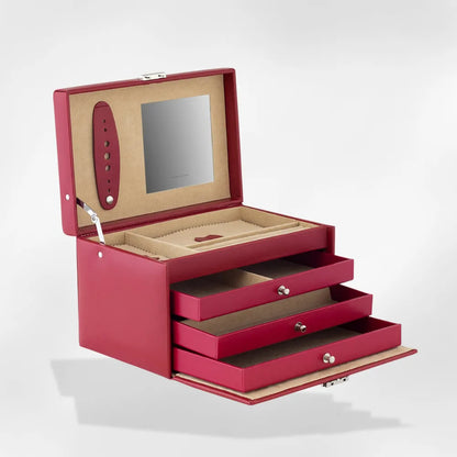 Royalcoffer® Boîte à bijoux cuir rose 2