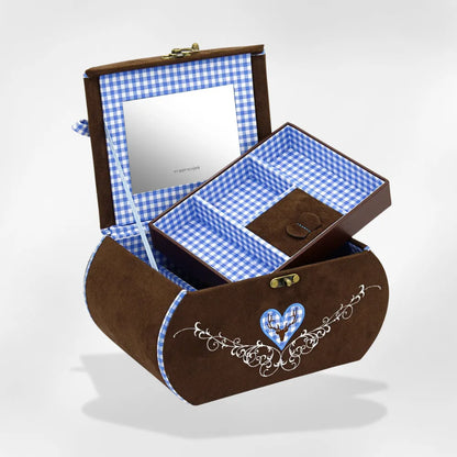 Royalcoffer®Boite a bijoux Daim bleu