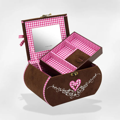 Royalcoffer®Boite a bijoux Daim rose