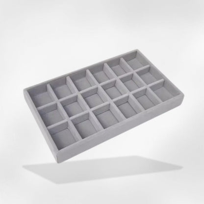 RoyalCoffer 18 grilles Présentoir à bijoux <br> plateau