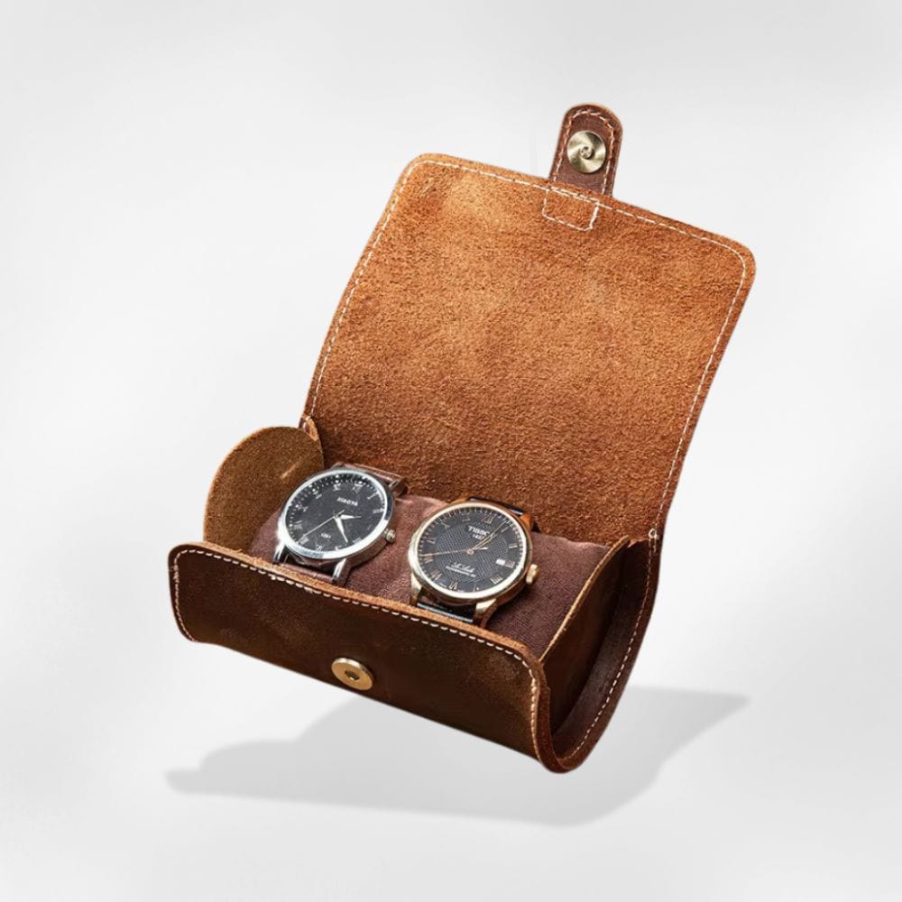 RoyalCoffer 2 emplacements Boîte à montre <br> cuir homme