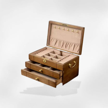 RoyalCoffer 2 tiroirs beiges Boîte à bijoux <br> ancienne