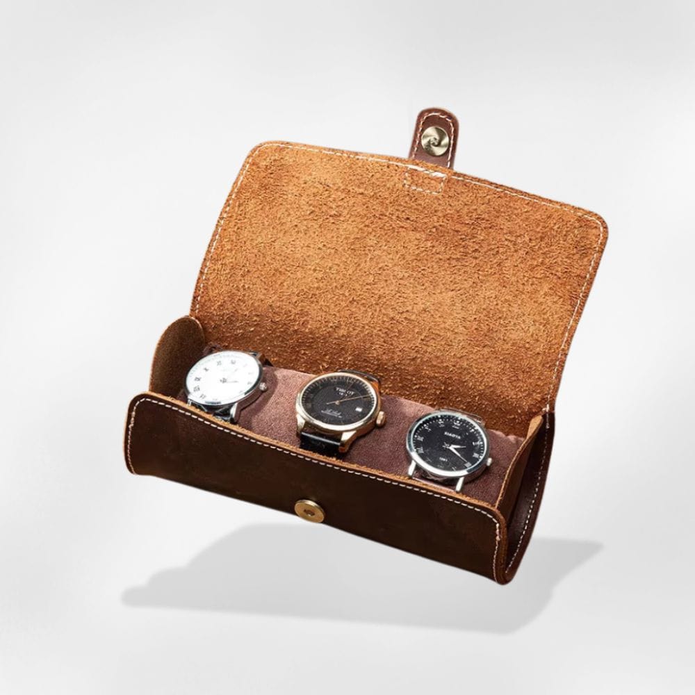 RoyalCoffer 3 emplacements Boîte à montre <br> cuir homme