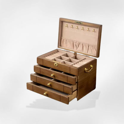 RoyalCoffer 3 tiroirs beiges Boîte à bijoux <br> ancienne