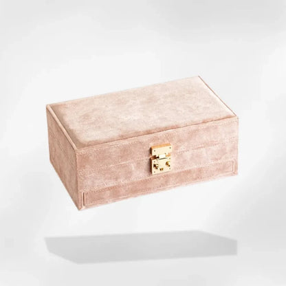 RoyalCoffer® Beige Rosé Boîte à Bijoux de Voyage avec Miroir