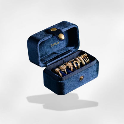 RoyalCoffer Bleu Boîte à bijoux <br> bague