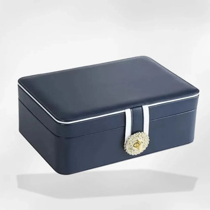 RoyalCoffer® Bleu Boîte à Bijoux Femme Cuir