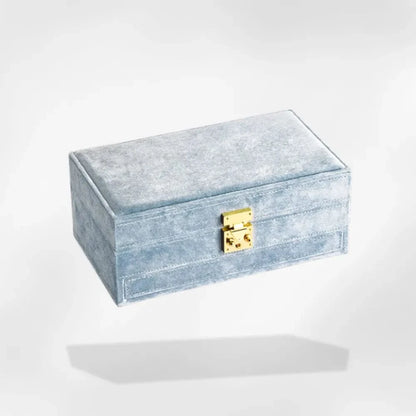 RoyalCoffer® Bleu Clair Boîte à Bijoux de Voyage avec Miroir