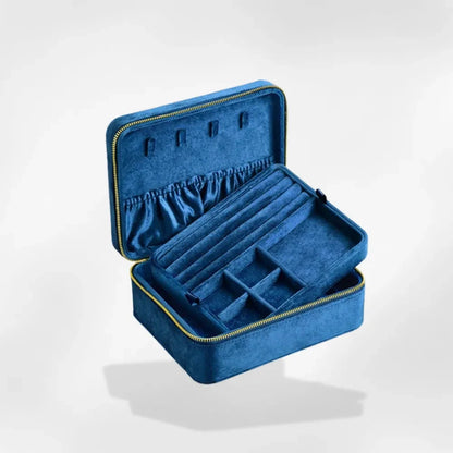 RoyalCoffer® Bleu Marine Boîte à bijoux velours rose