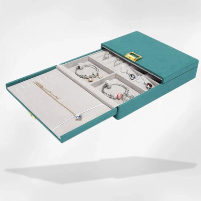 RoyalCoffer® Bleu-vert Trousse à bijoux de voyage