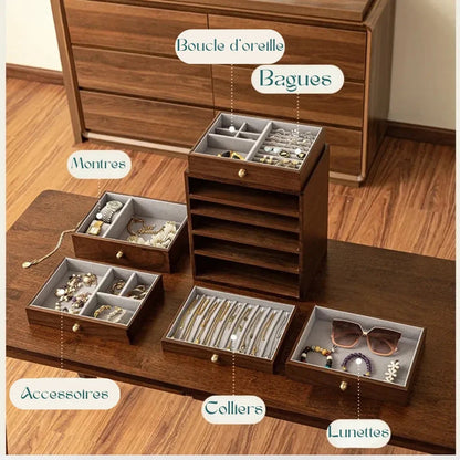 RoyalCoffer® Bois Boîte à Bijoux en Teck