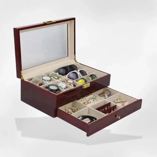 RoyalCoffer® Bois Boîte à Bijoux & Lunette