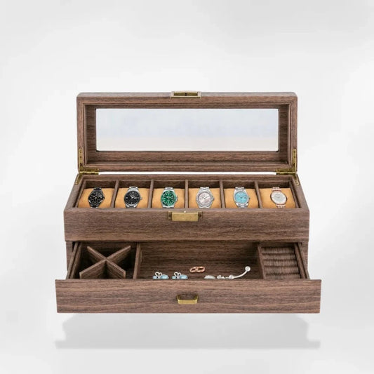 RoyalCoffer® Bois Boîte Montre Bois Massif