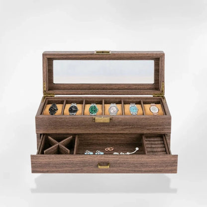 RoyalCoffer® Bois Boîte Montre Bois Massif