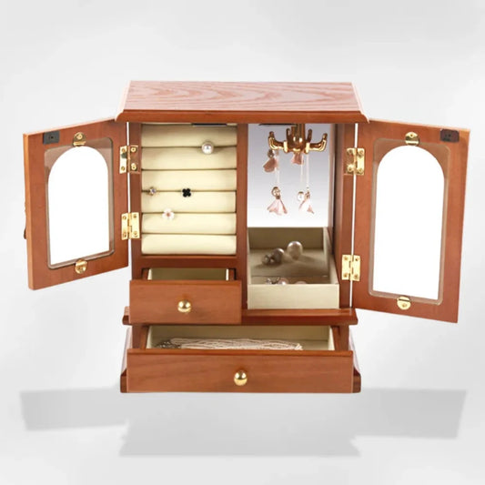 RoyalCoffer® Boîte à bijoux ancienne en bois