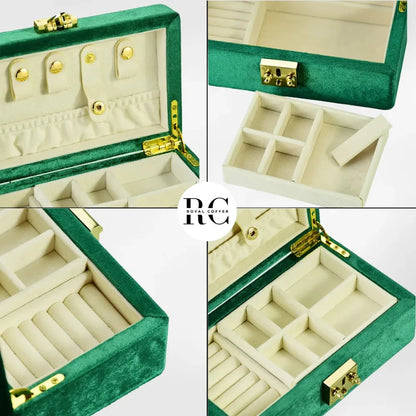 RoyalCoffer® Boîte à bijoux velours côtelé