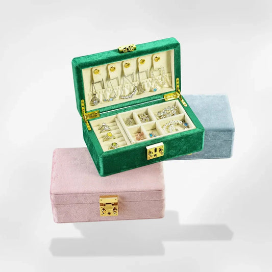 RoyalCoffer® Boîte à bijoux velours côtelé