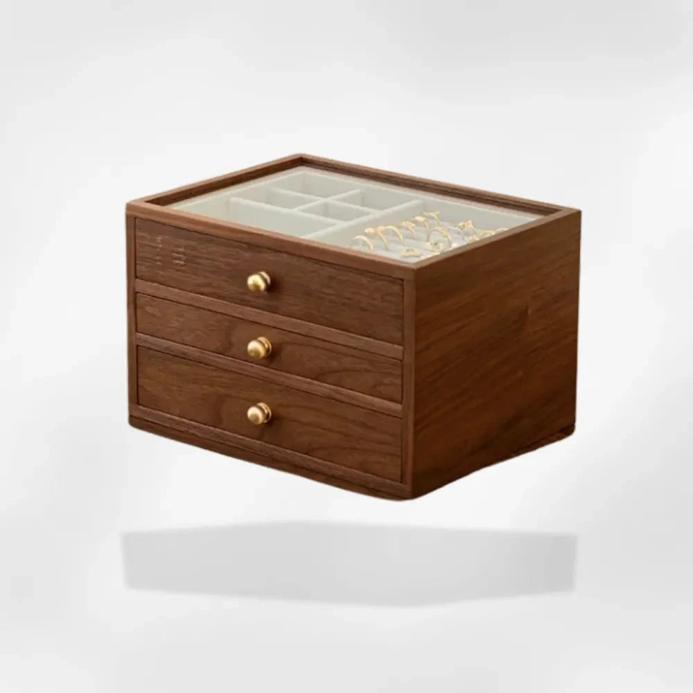 RoyalCoffer® Modèle transparent Petit coffret Bijoux bois