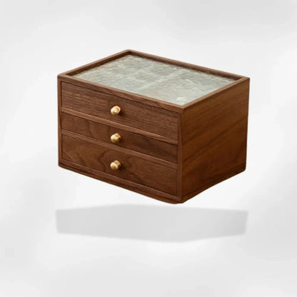 RoyalCoffer® Motif ondulation de l’eau Petit coffret Bijoux bois