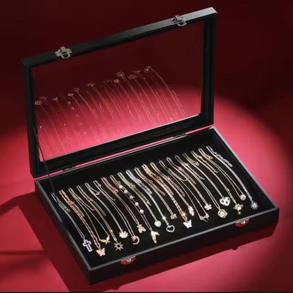 RoyalCoffer Noir Boîte à bijoux <br> colliers