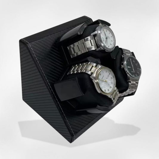 RoyalCoffer Noir Boîte à montre <br> carbone