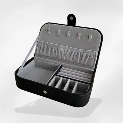 RoyalCoffer® Noir Boîte de Voyage Structurée pour Bijoux