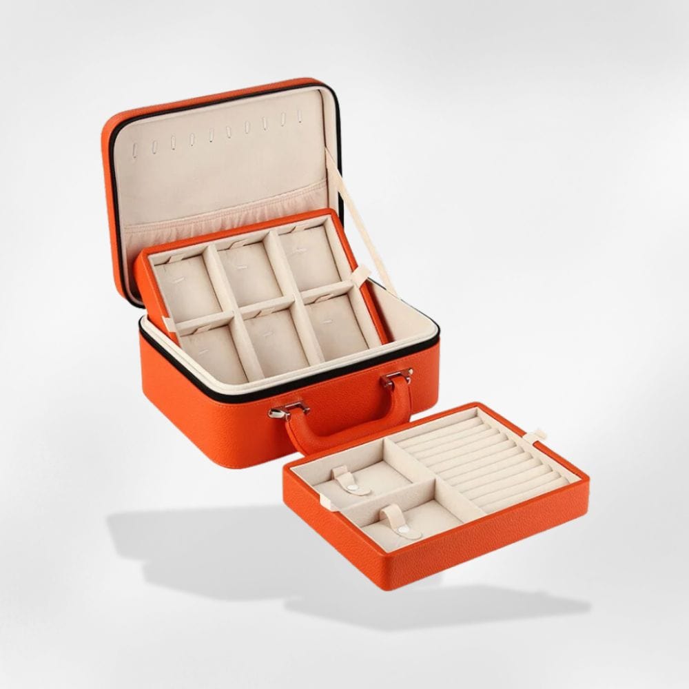 RoyalCoffer Orange Boîte à bijoux <br> transportable